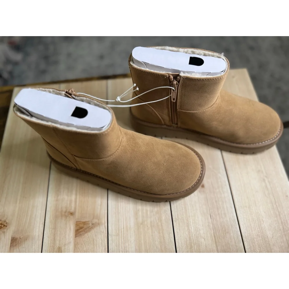 Women's May Suede Booties with Memory Foam Insole - Universal Thread™ Tan 7
